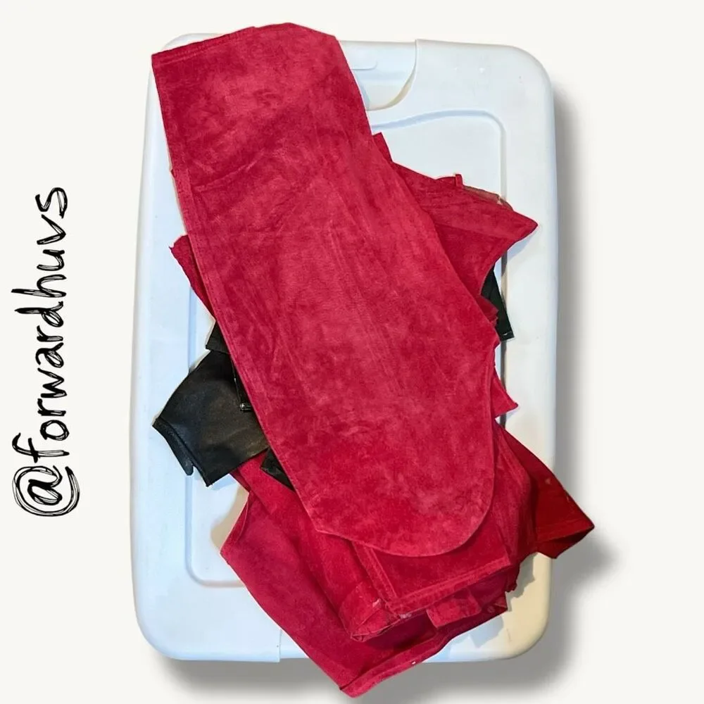 Scrap Suede Sewing Pieces & Leather Crafting Material  - 1.6 lbs